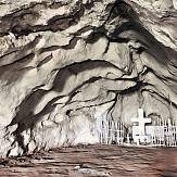 Grotte entièrement peinte en blanc pour cérémonies